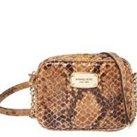 Nwt  Michael Kors Snakeskin Crossbody Bag Purse m - Picture 1 of 15